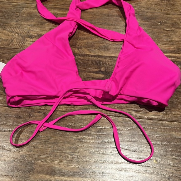 Neon pink wrap around tie up padded bikini top - Picture 3 of 10